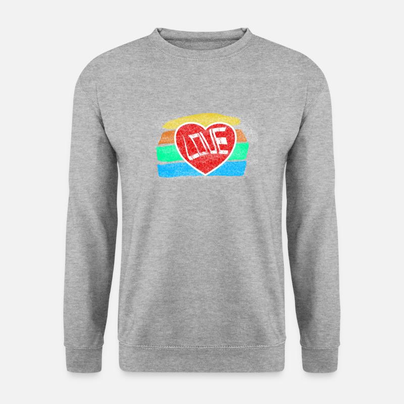 LOVE - Unisex Pullover - Weißgrau meliert