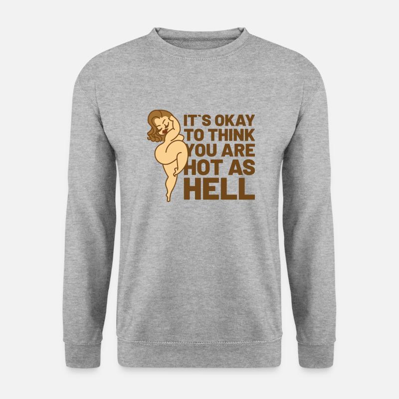 curvy hot as hell - Unisex Pullover - Weißgrau meliert