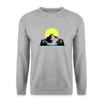 Mountains - Unisex Sweatshirt - salt & pepper - Front - Alina (178cm) & Michal (187cm)