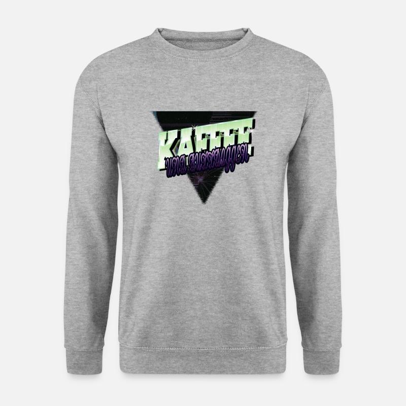 bürotasse boxer spaß pfote kaffeebecher - Unisex Pullover - Weißgrau meliert