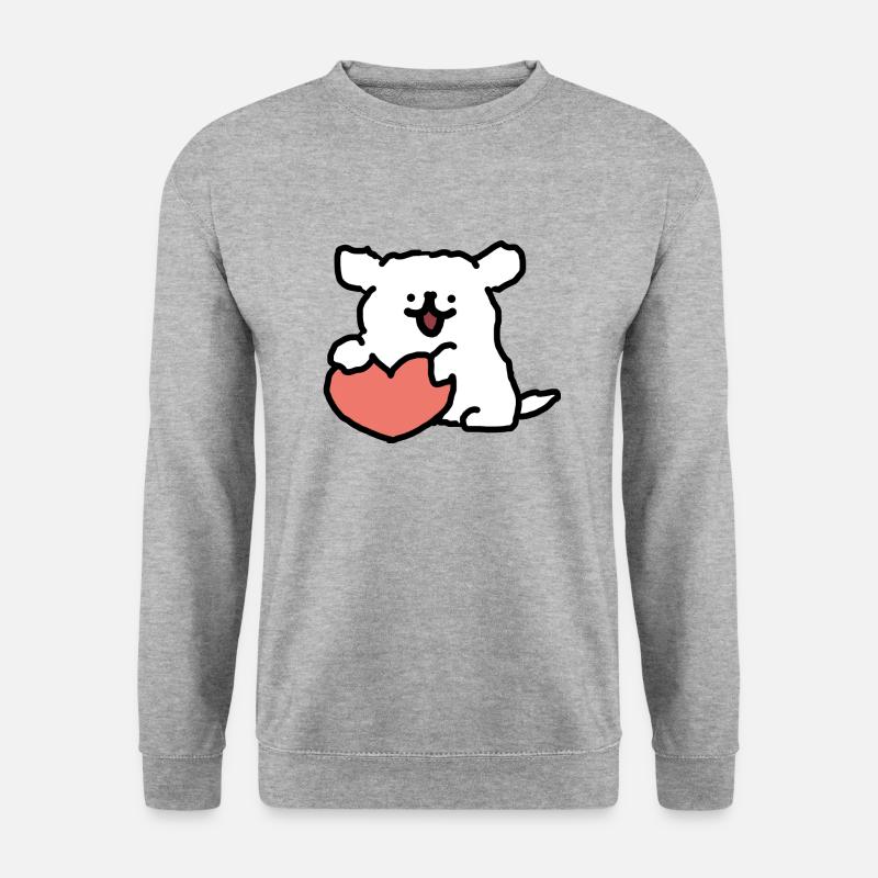 Happy Maltese - Unisex Pullover - Weißgrau meliert