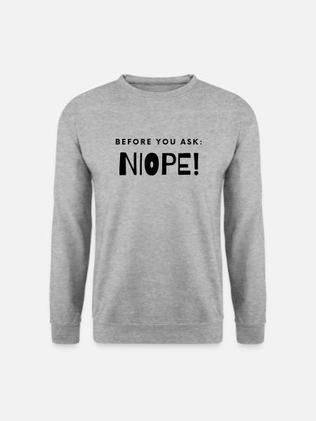 NOPE! - Unisex Pullover - Weißgrau meliert