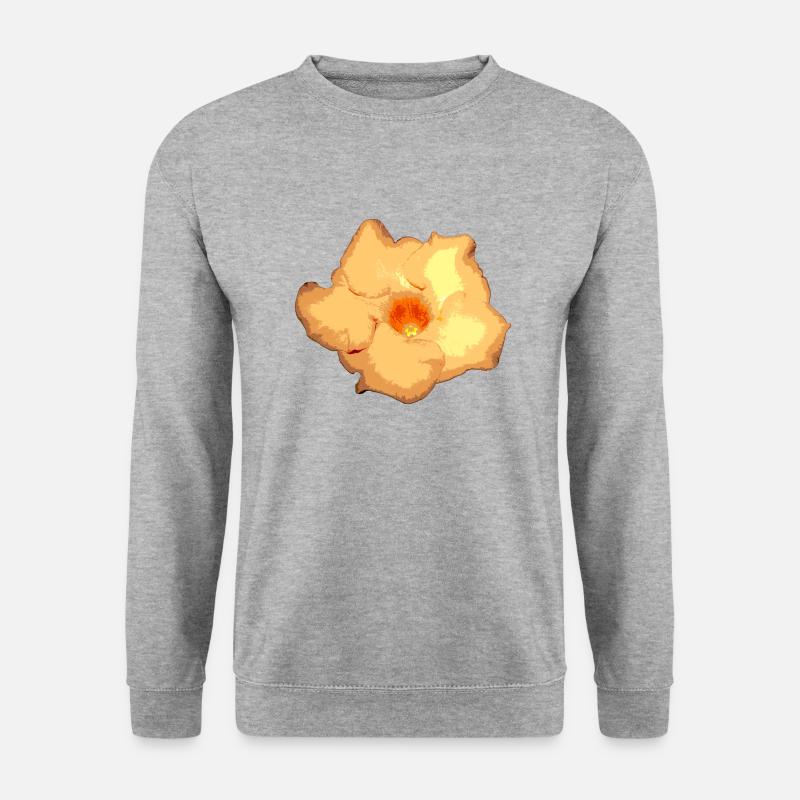 Gelbe Blume - Unisex Pullover - Weißgrau meliert