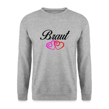 braut 1 - Unisex Pullover - Weißgrau meliert - Vorne - Alina (178cm) & Michal (187cm)
