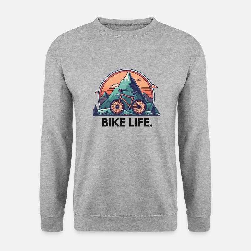 Bike-Leben - Unisex Pullover - Weißgrau meliert
