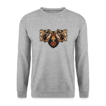 Lions - Unisex Pullover - Weißgrau meliert - Vorne - Alina (178cm) & Michal (187cm)