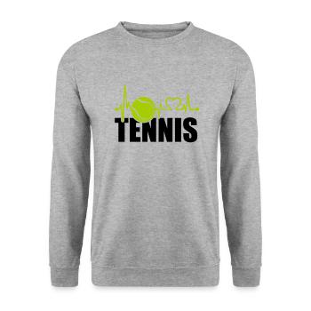 Tennis Love - Unisex Sweatshirt - salt & pepper - Front - Alina (178cm) & Michal (187cm)