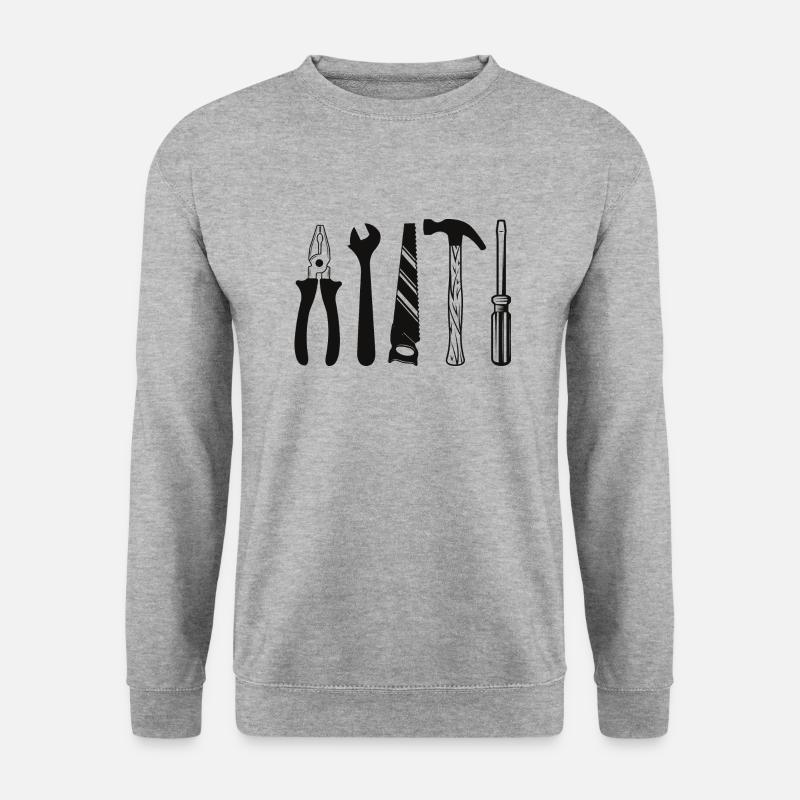 Handwerker Handyman Handwerk Werkzeug Baustelle - Unisex Pullover - Weißgrau meliert