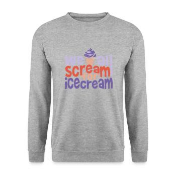 Sommer - Unisex Pullover - Weißgrau meliert - Vorne - Alina (178cm) & Michal (187cm)