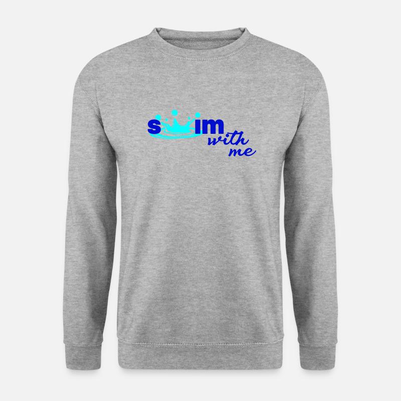 swim with me - Unisex Pullover - Weißgrau meliert