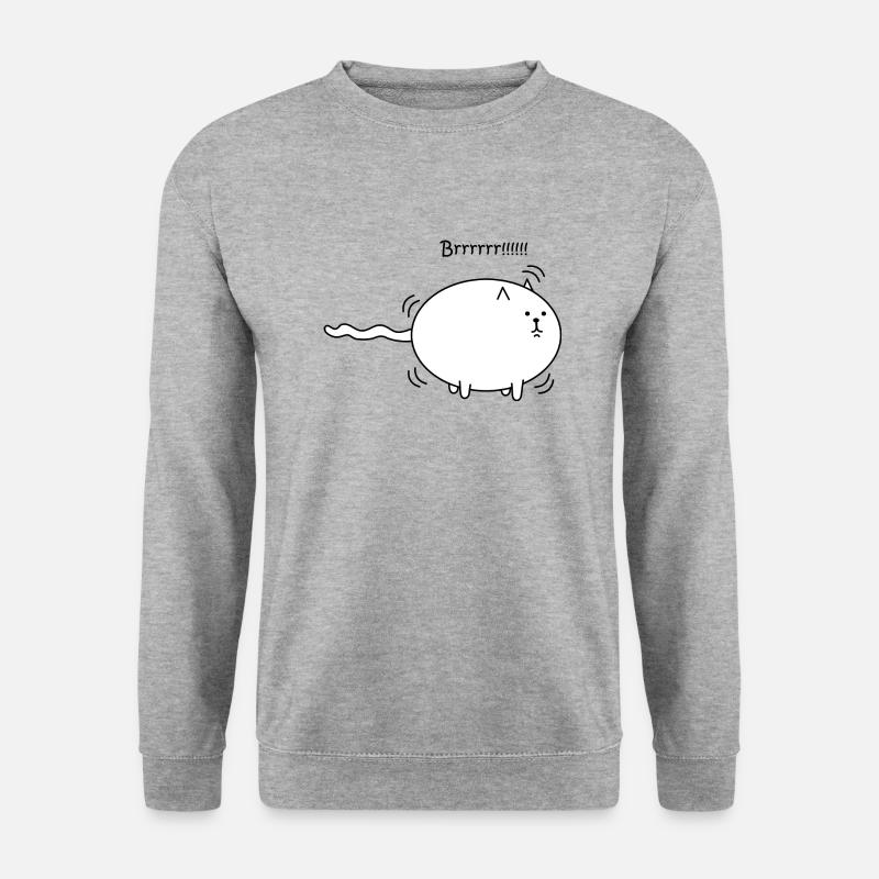 Lustige Katze - Unisex Pullover - Weißgrau meliert