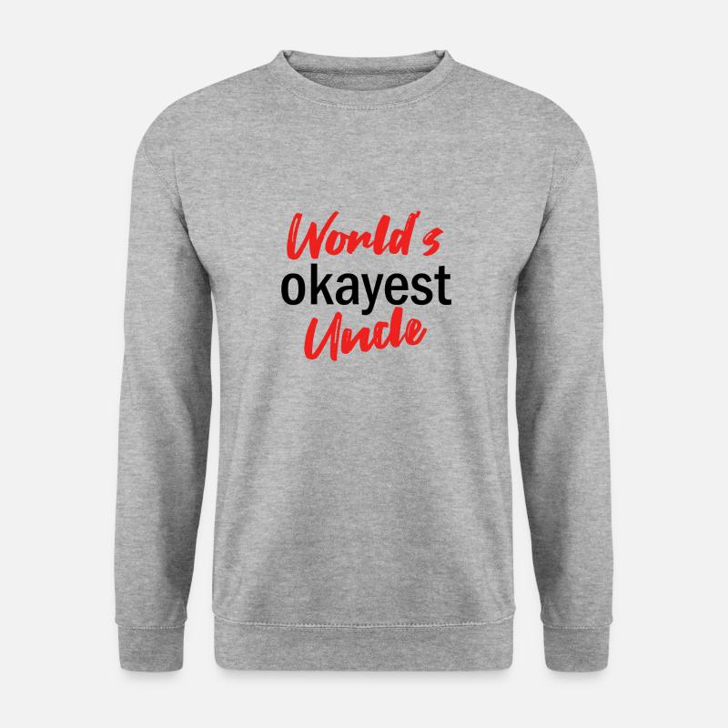 World's Okayest Uncle - Unisex Pullover - Weißgrau meliert