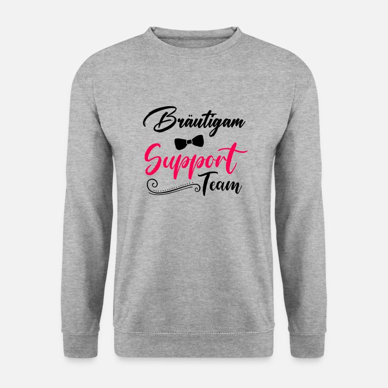 bräutigam support team - Unisex Pullover - Weißgrau meliert