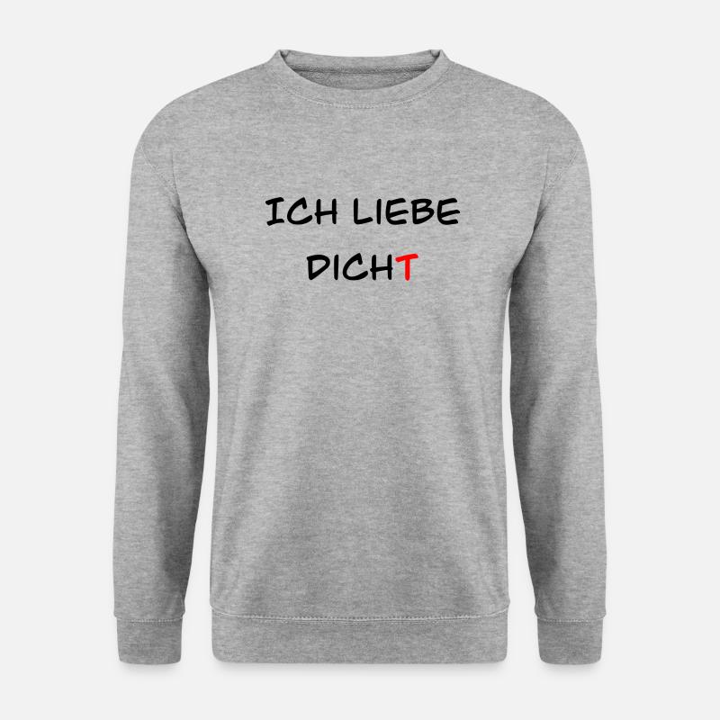 Ich liebe dicht2 - Unisex Pullover - Weißgrau meliert