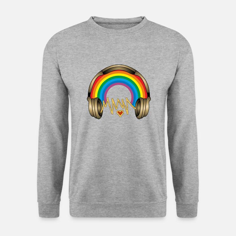 Kopfhörer - Unisex Pullover - Weißgrau meliert