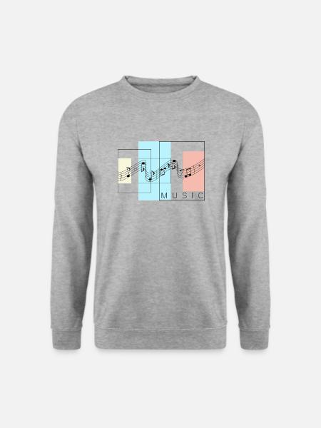 Musik und Pop Art. Ich liebe Musik. - Unisex Pullover - Weißgrau meliert