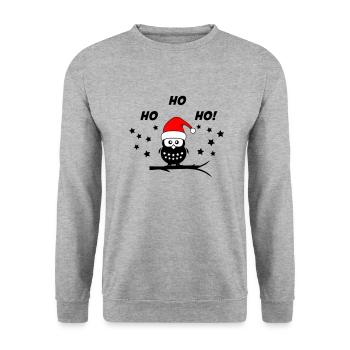 Hibou Noël Père Noël - Sweat-shirt Unisexe - gris chiné - Devant - Alina (178cm) & Michal (187cm)