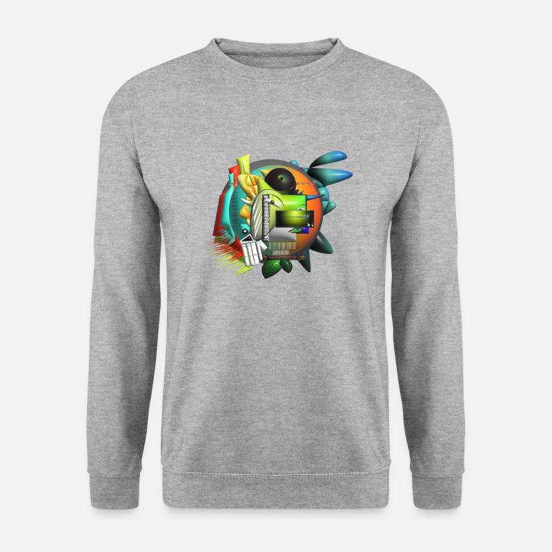 Abstrakte Kunst Kubismus - Unisex Pullover - Weißgrau meliert