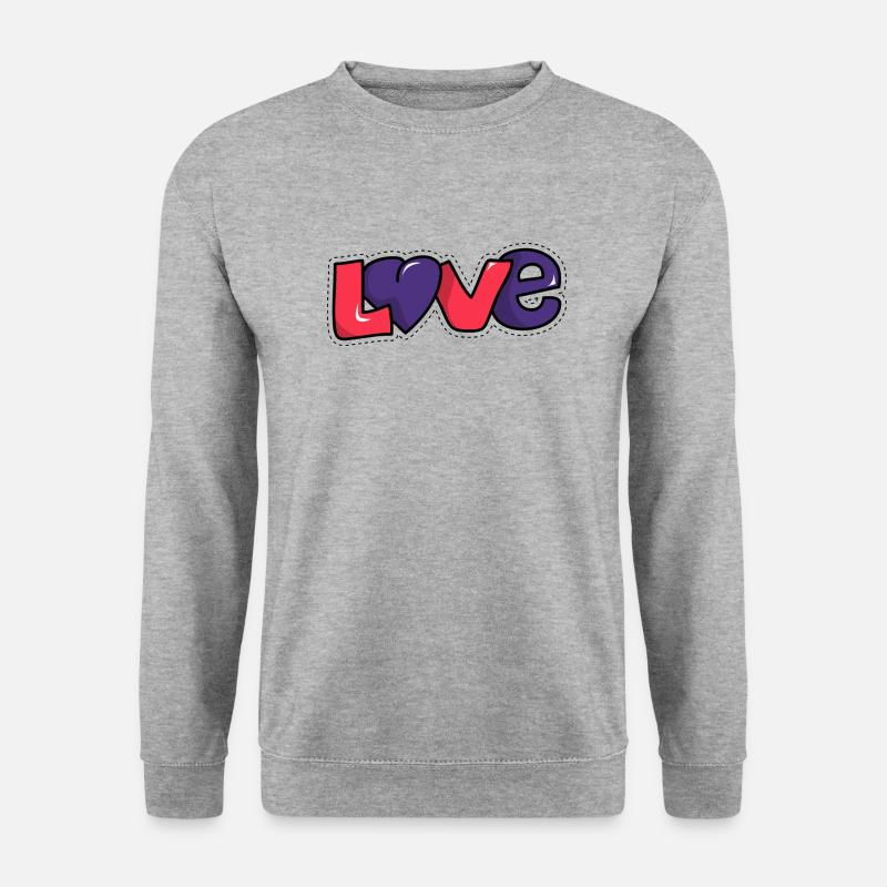 Love - Unisex Pullover - Weißgrau meliert