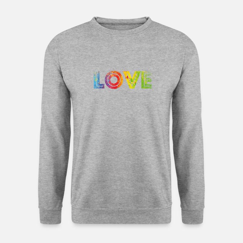 LOVE colours speckled - Unisex Pullover - Weißgrau meliert