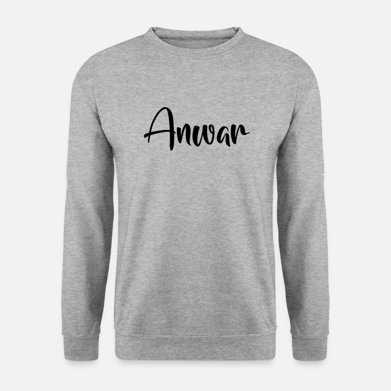 Name - Anwar - Unisex Pullover - Weißgrau meliert