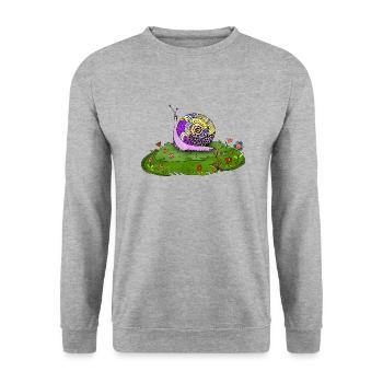 Snail - Unisex Sweatshirt - salt & pepper - Front - Alina (178cm) & Michal (187cm)