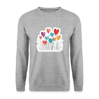 Fleurs pour maman - Sweat-shirt Unisexe - gris chiné - Devant - Alina (178cm) & Michal (187cm)
