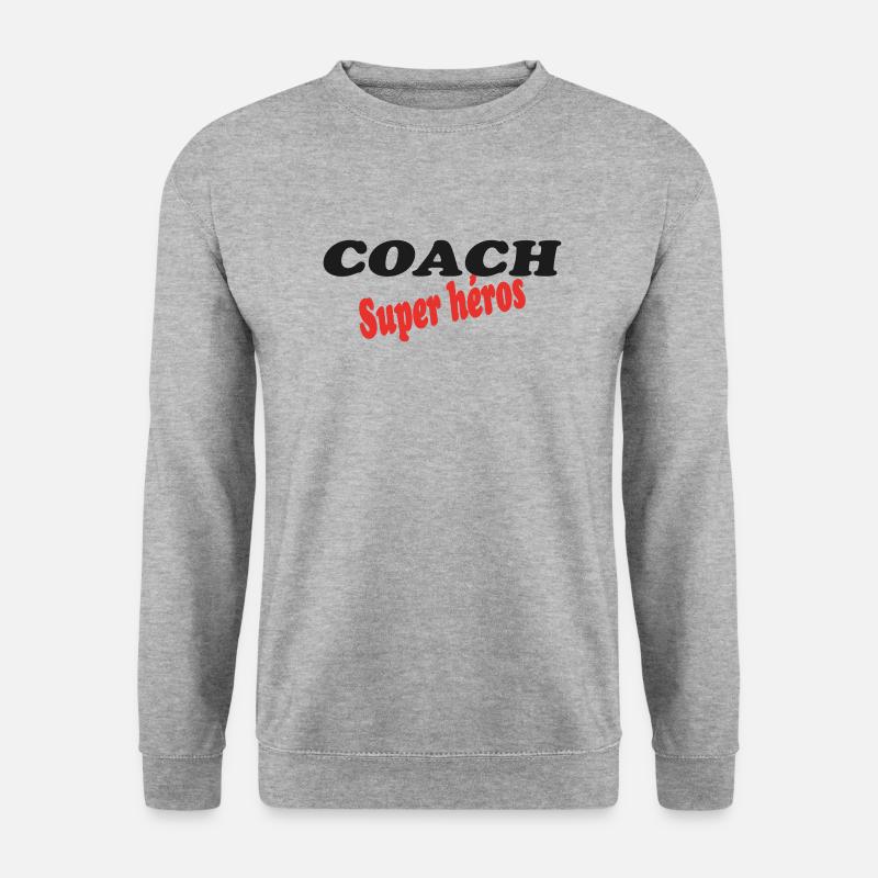 Superhelden-COACH - Unisex Pullover - Weißgrau meliert