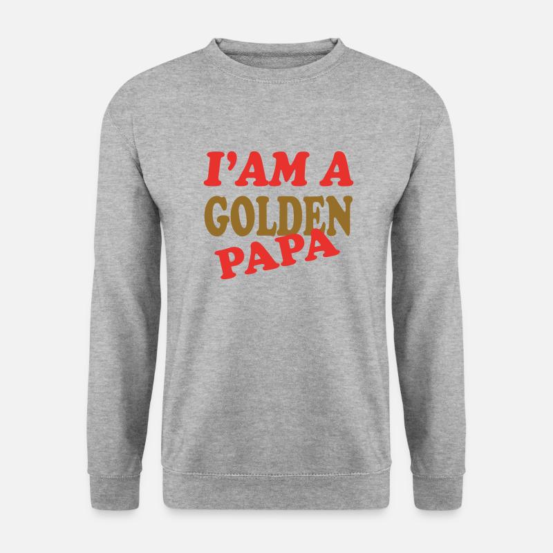 GOLDENES PAPA - Unisex Pullover - Weißgrau meliert