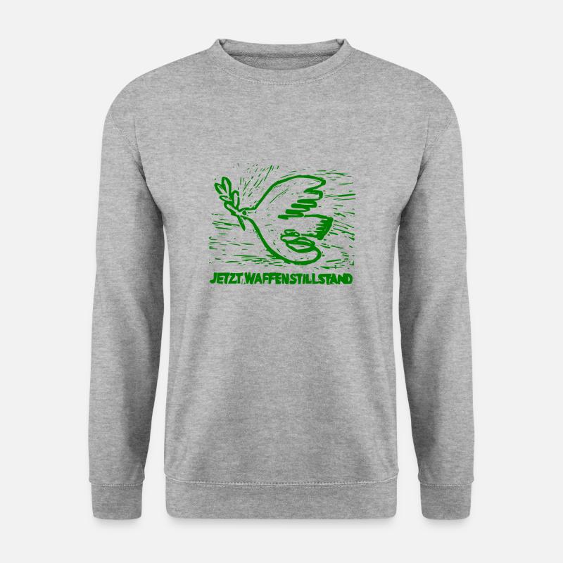 Friedenstaube - Jetzt Waffenstillstand - Unisex Pullover - Weißgrau meliert
