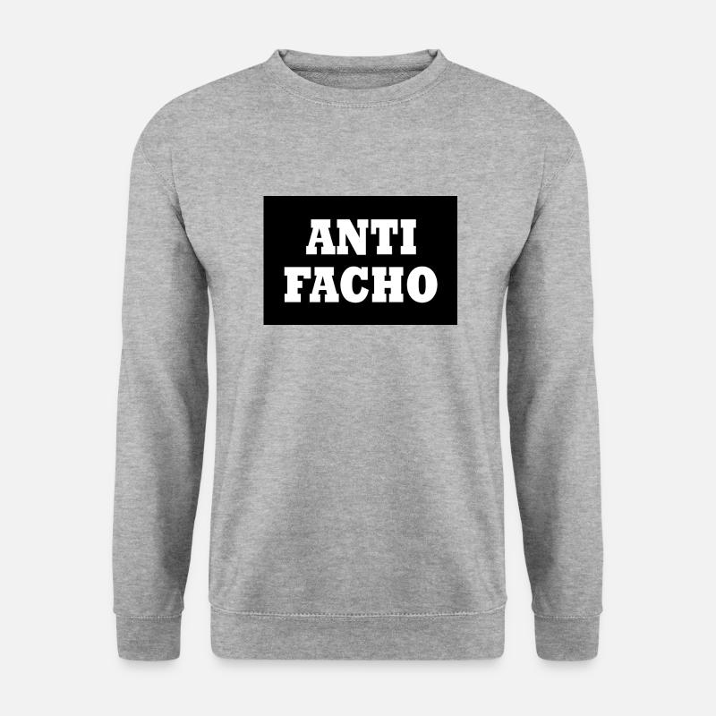 Anti facho - Unisex Pullover - Weißgrau meliert