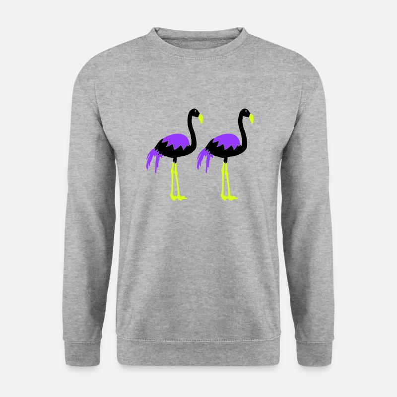 flamingos - Unisex Pullover - Weißgrau meliert