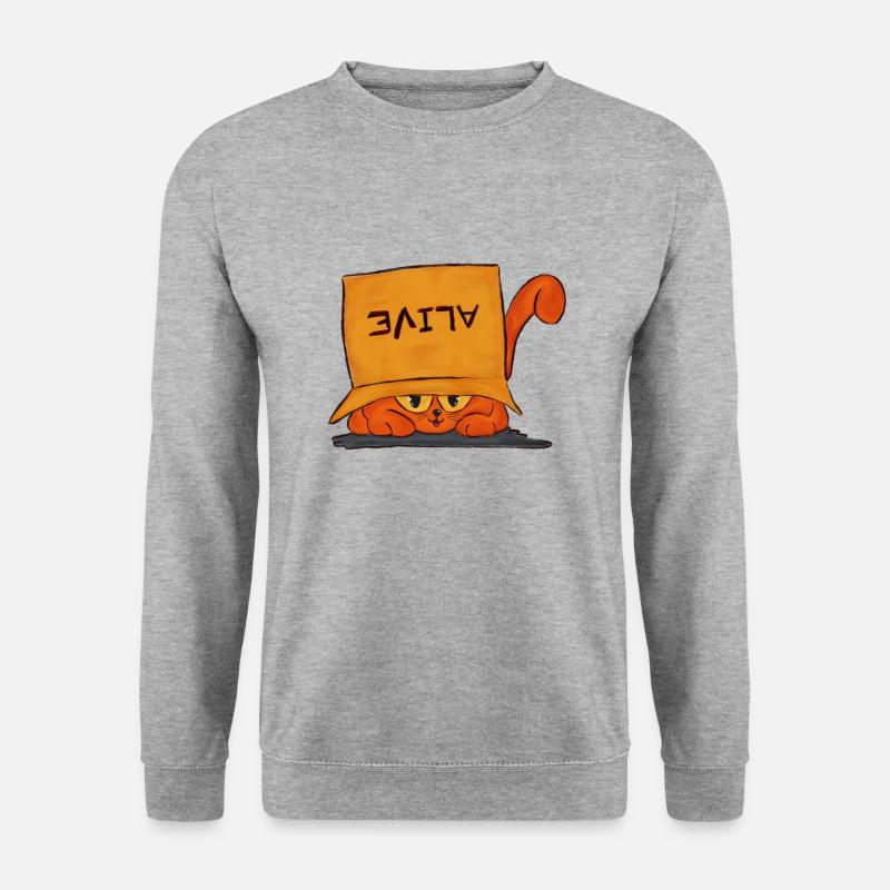 Schrödingers Katze - Unisex Pullover - Weißgrau meliert