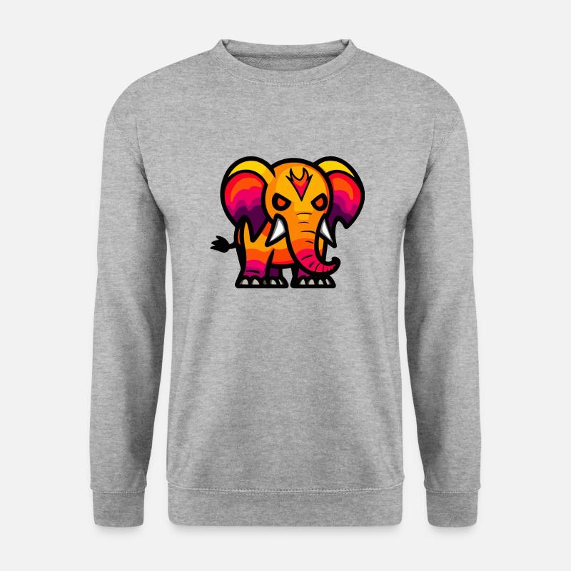 Elefant Halloween Comic Zombie - Unisex Pullover - Weißgrau meliert