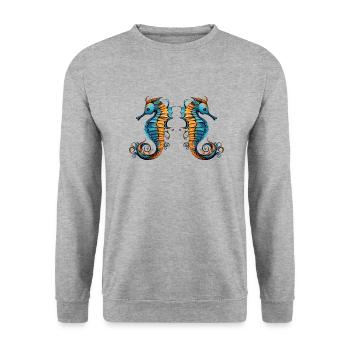 Hippocampe 2 - Sweat-shirt Unisexe - gris chiné - Devant - Alina (178cm) & Michal (187cm)