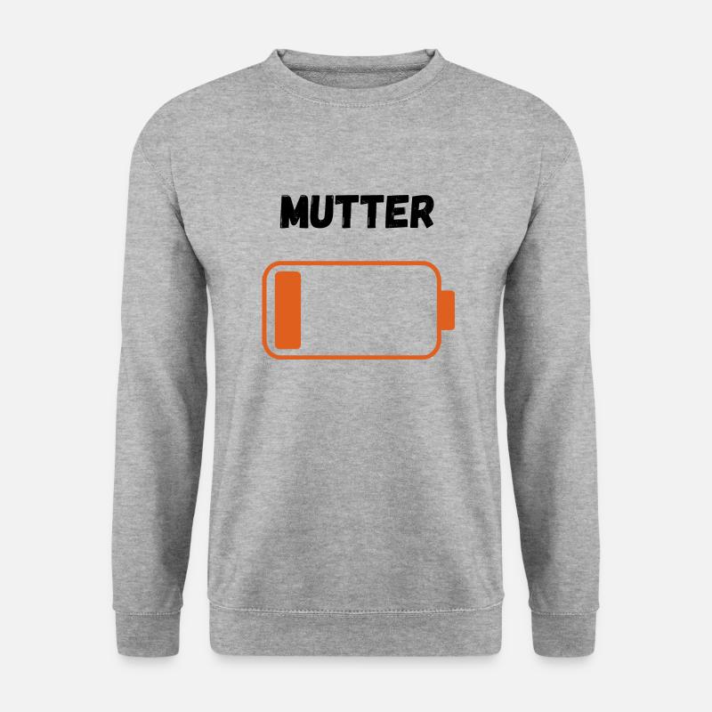 Mutter auf Reserve - Unisex Pullover - Weißgrau meliert