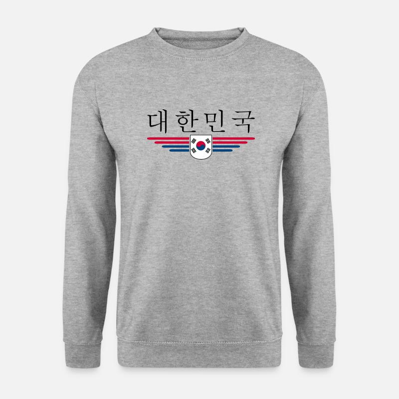 Ich liebe Südkorea Design T-Shirt Outfit - Unisex Pullover - Weißgrau meliert