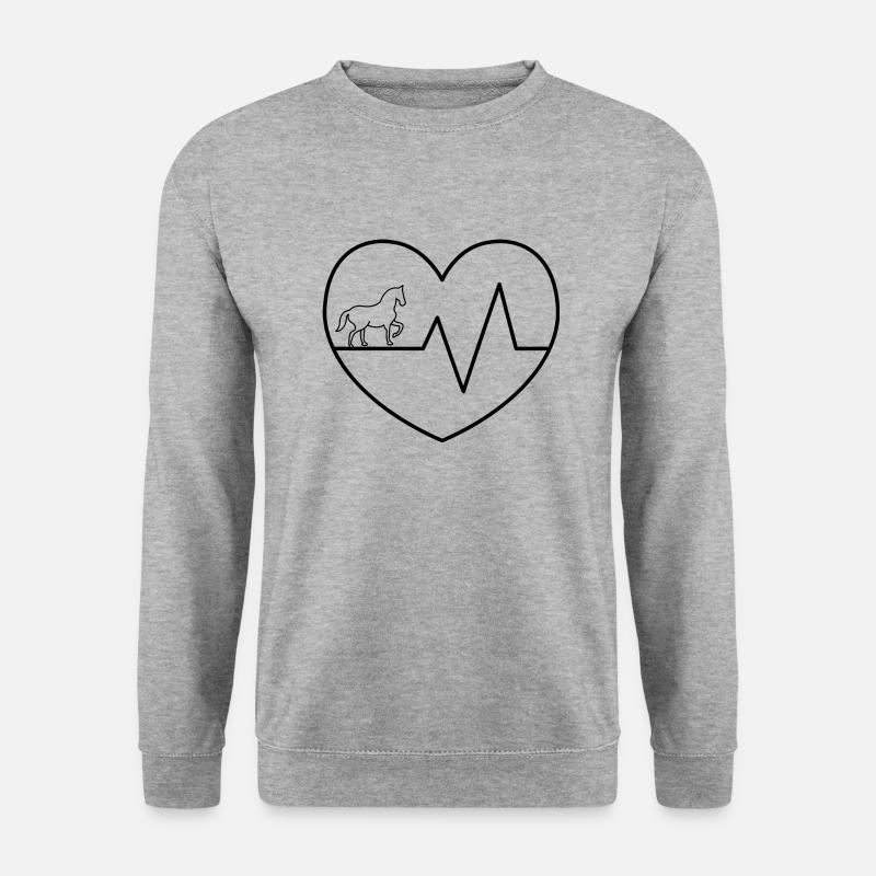 Pferdeliebe - Unisex Pullover - Weißgrau meliert