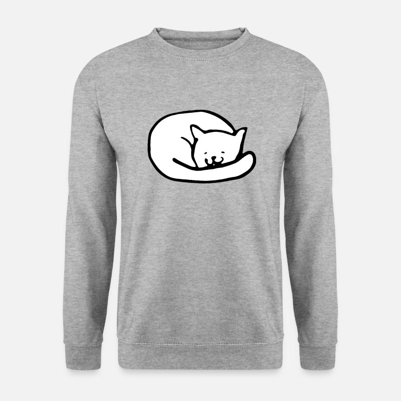 Süße Katze - Unisex Pullover - Weißgrau meliert