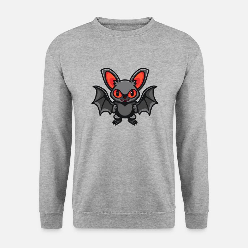 Fledermaus Comic - Unisex Pullover - Weißgrau meliert