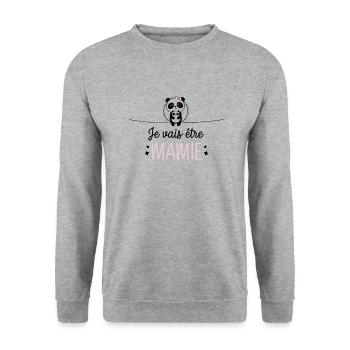 Je vais être mamie - Sweat-shirt Unisexe - gris chiné - Devant - Alina (178cm) & Michal (187cm)