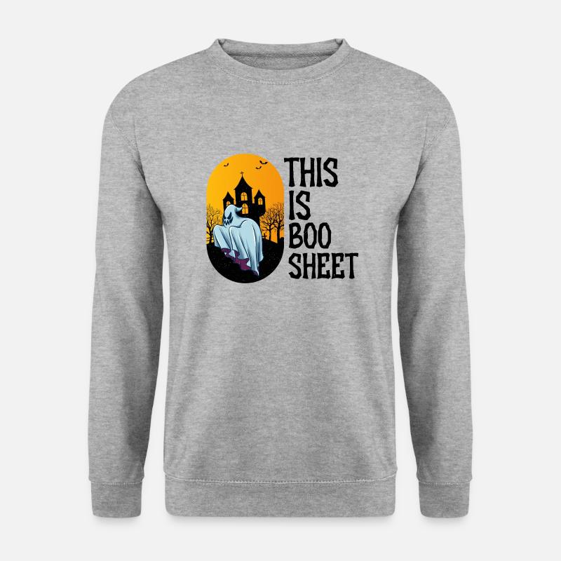 boo sheet Zeichenfläche 1 - Unisex Pullover - Weißgrau meliert