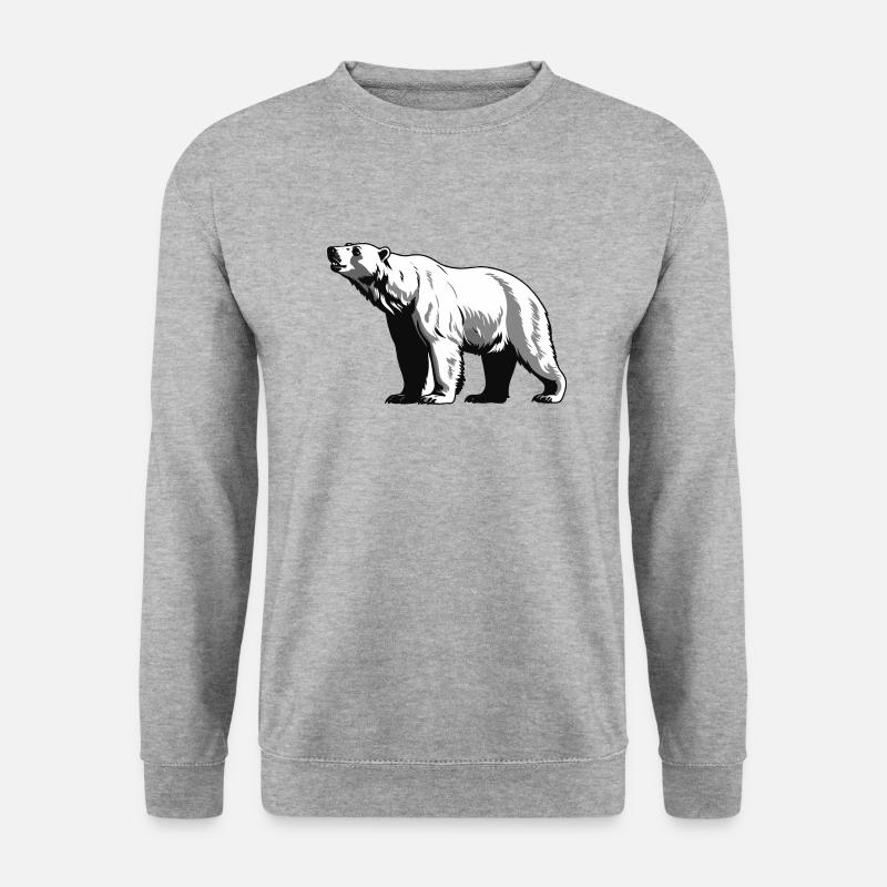 Eisbär - Cute Zoo Sticker - Unisex Pullover - Weißgrau meliert