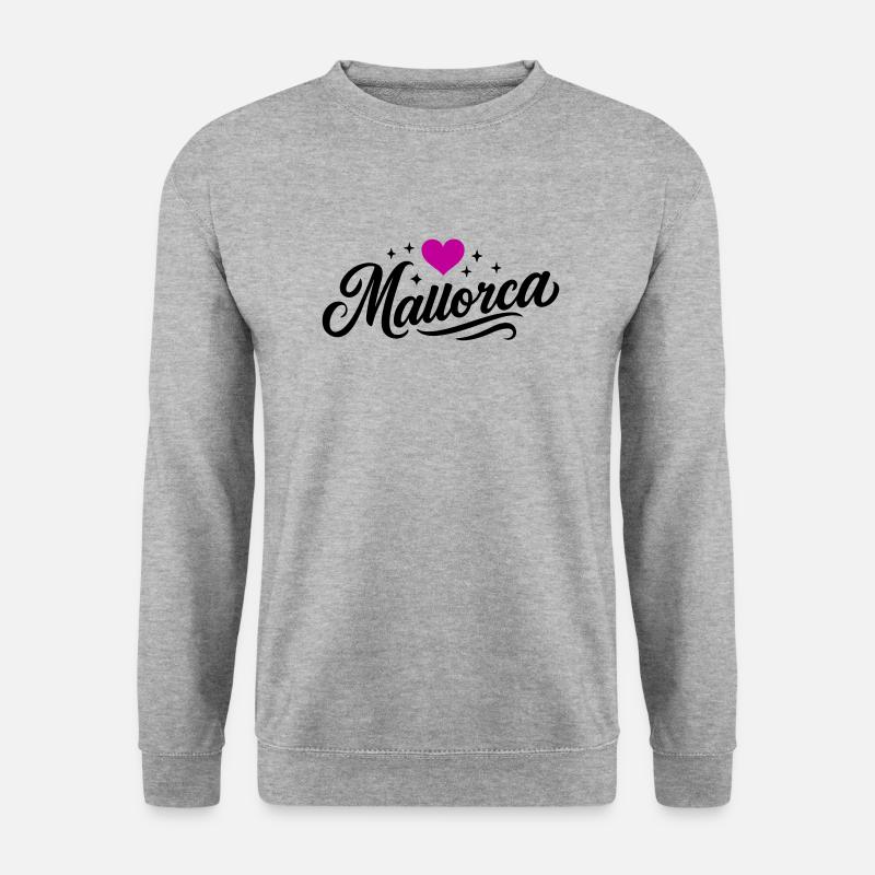 Mallorca Herz - Unisex Pullover - Weißgrau meliert