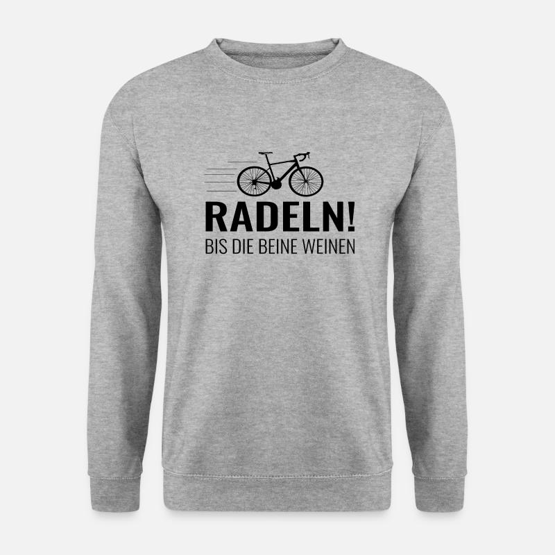 Radeln bis die Beine weinen - Unisex Pullover - Weißgrau meliert