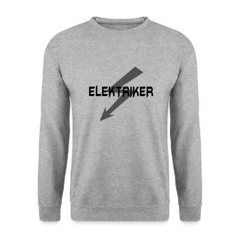 Elektriker - Unisex Pullover - Weißgrau meliert - Vorne - Alina (178cm) & Michal (187cm)