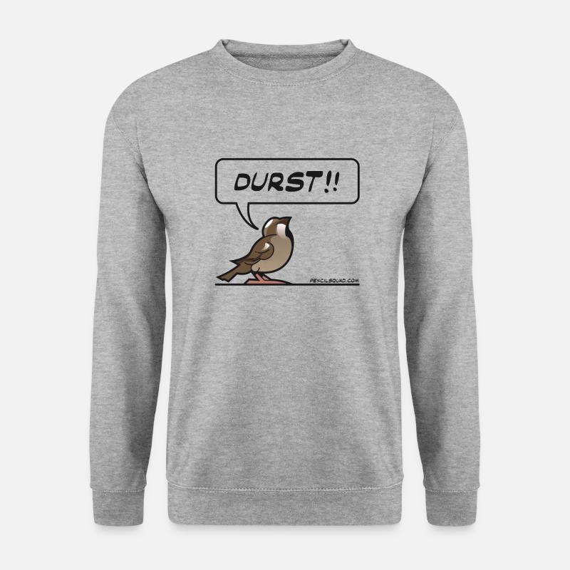 Durstiger Spatz - Unisex Pullover - Weißgrau meliert