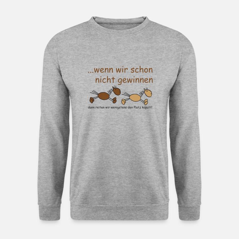 wenn_wir_schon_nicht_gewinnen - Unisex Pullover - Weißgrau meliert