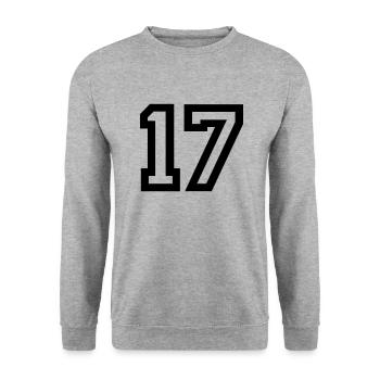 17 Collegestyle - Unisex Pullover - Weißgrau meliert - Vorne - Alina (178cm) & Michal (187cm)