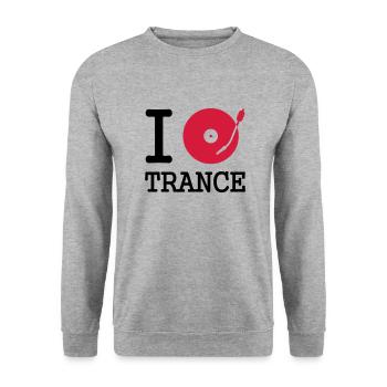 I dj / play / listen to trance - Unisex Pullover - Weißgrau meliert - Vorne - Alina (178cm) & Michal (187cm)